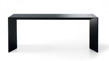 Dolm console table in bright black glass
