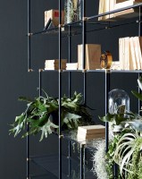 Drizzle bookshelf - black and brass