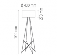 Dimensions of the Ray F2 (large) floor lamp from Flos