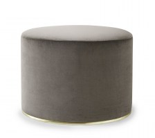 Lou oval stool in Mink velvet