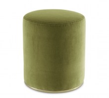 Lou round stool in Evo Green velvet
