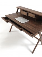 NAVARRA Desk in Walnut with upstand