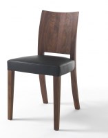 Pimpinella Nuvola in walnut with black leather seat