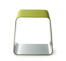 WGS Stool with bright stainless steel inside and felt upholstery