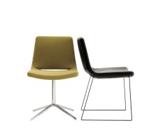 Metropolitan sled base chair (right), next to the four star base version (left)