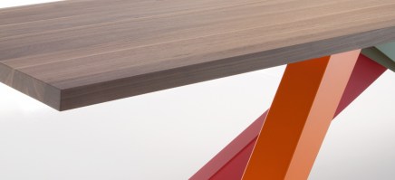 BIG table, close view of top and legs.