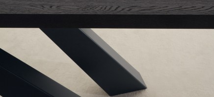 BIG table, with black stained top and black legs.