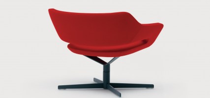 HM85 low back swivel base chair, shown from the back.