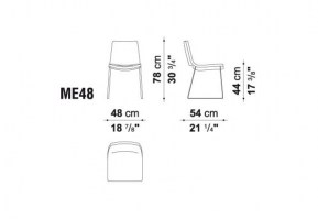 Metropolitan sled base chair dimensions
