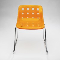 Polo chair in Orange with sled base